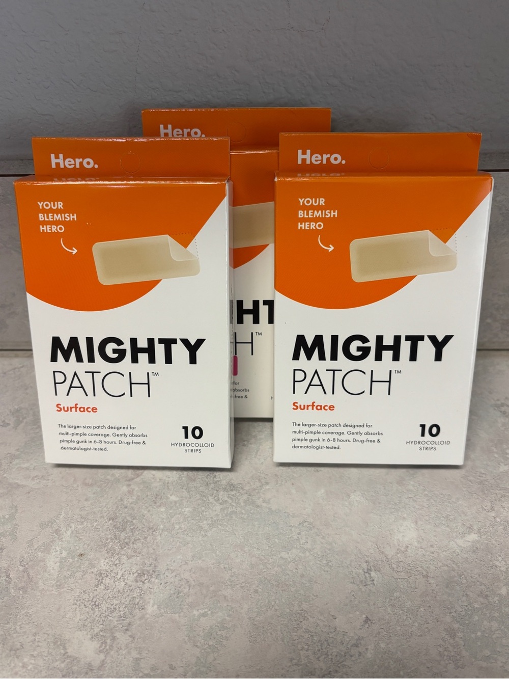 Hero Mighty Patch Surface Acne Patches 10 Strips/Box - Lot of 3 Boxes